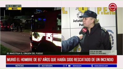Muri&oacute; el hombre de 87 a&ntilde;os que hab&iacute;a sido rescatado de un incendio